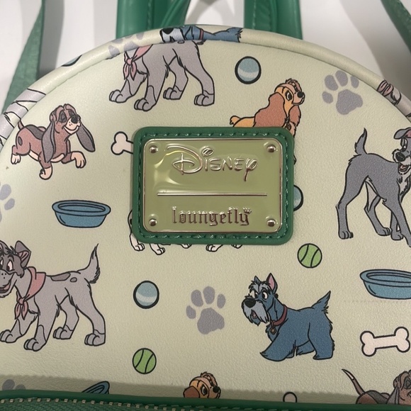 Disney Dogs Loungefly Green Backpack--BEAUTIFUL!! New without Tags--Sold out! - Picture 4 of 11